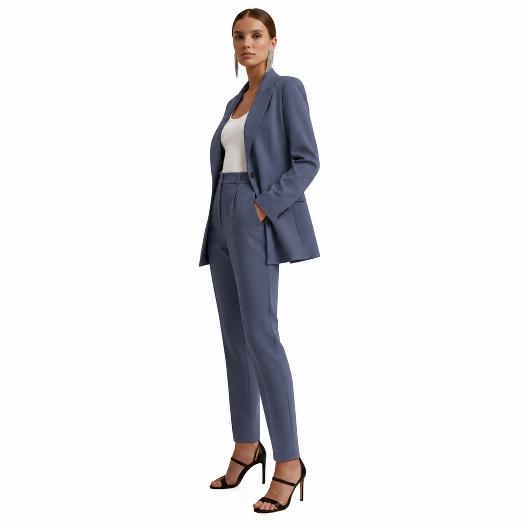 Telvindra | Damen Blazer Anzug Set mit Hose - Blue - Image 3