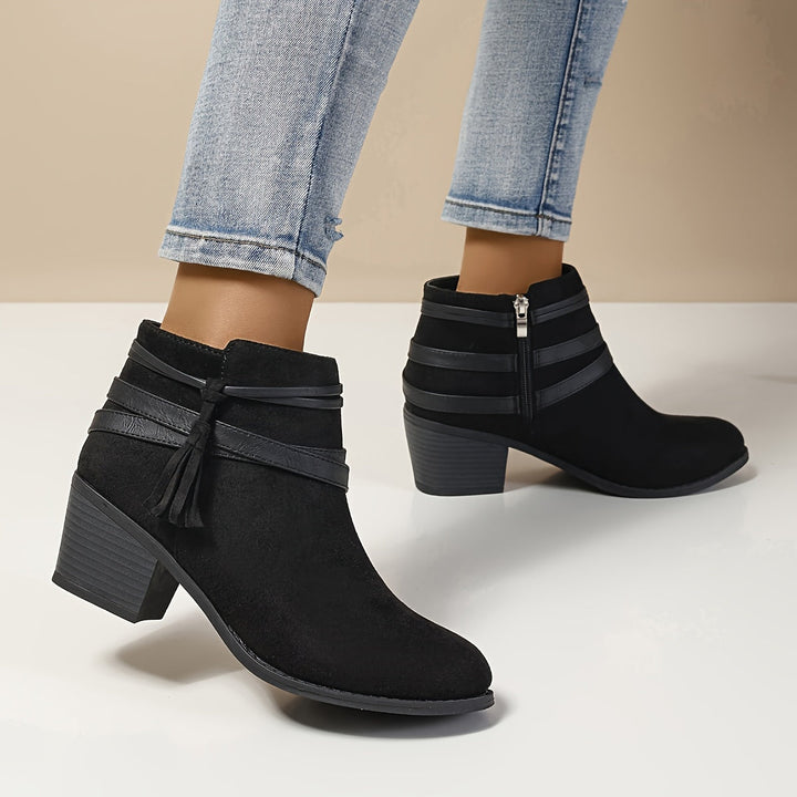 Telvorne | Damen Stiefeletten mit Blockabsatz - Black - Image 10