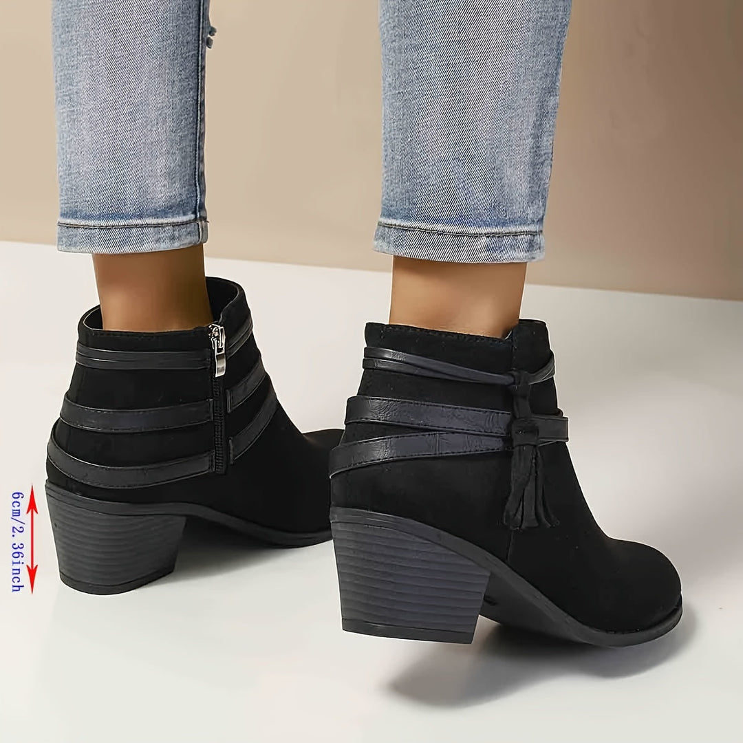 Telvorne | Damen Stiefeletten mit Blockabsatz - Black - Image 4