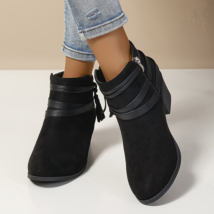Telvorne | Damen Stiefeletten mit Blockabsatz - Black - Image 6