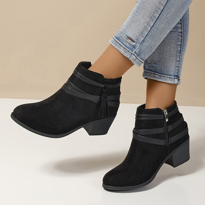 Telvorne | Damen Stiefeletten mit Blockabsatz - Black - Image 9