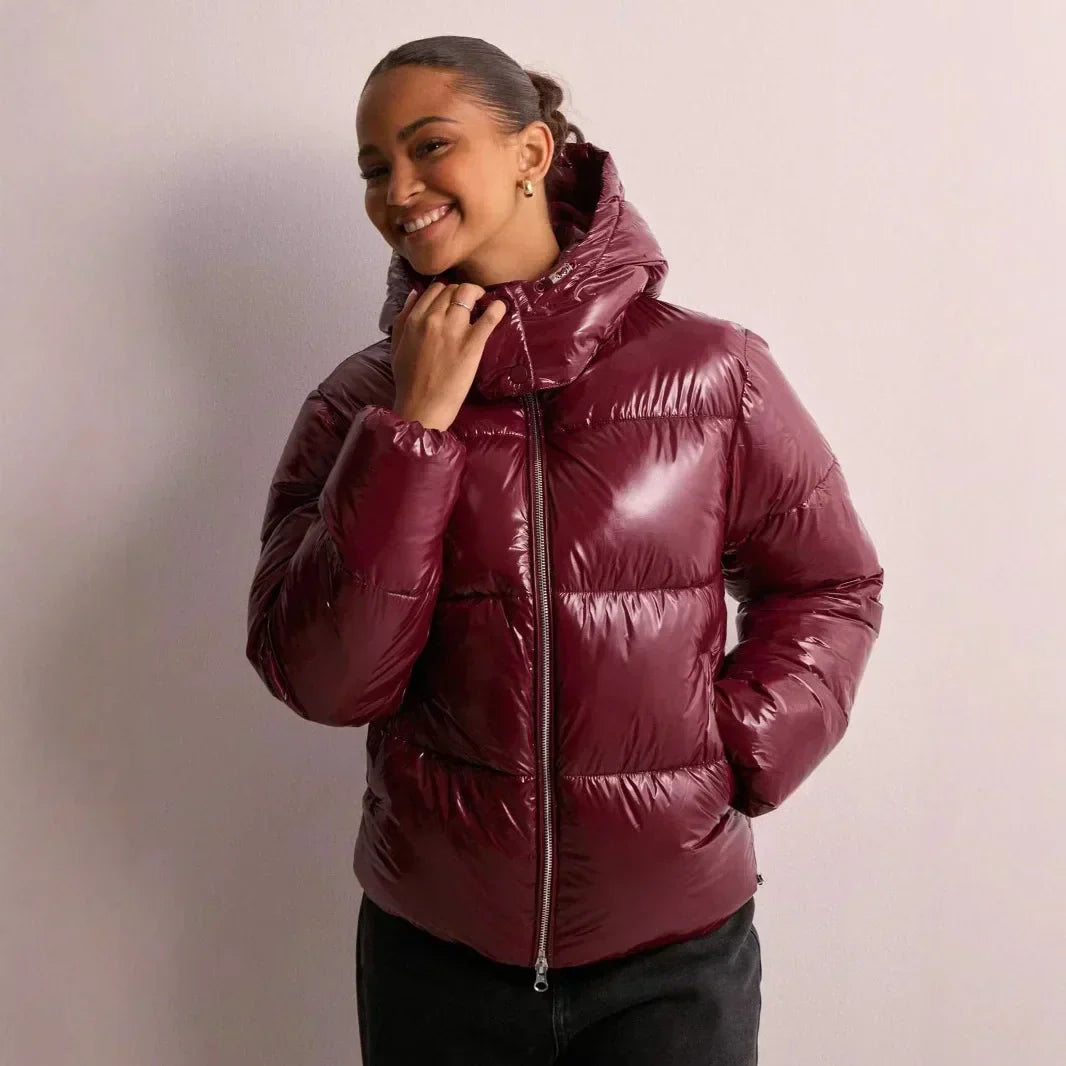 Thelvara | Damen Winterjacke Gesteppte Steppjacke - Burgundy - Image 1