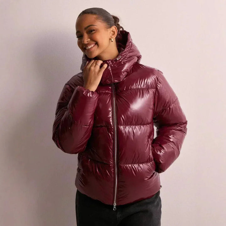 Thelvara | Damen Winterjacke Gesteppte Steppjacke - Burgundy - Image 1