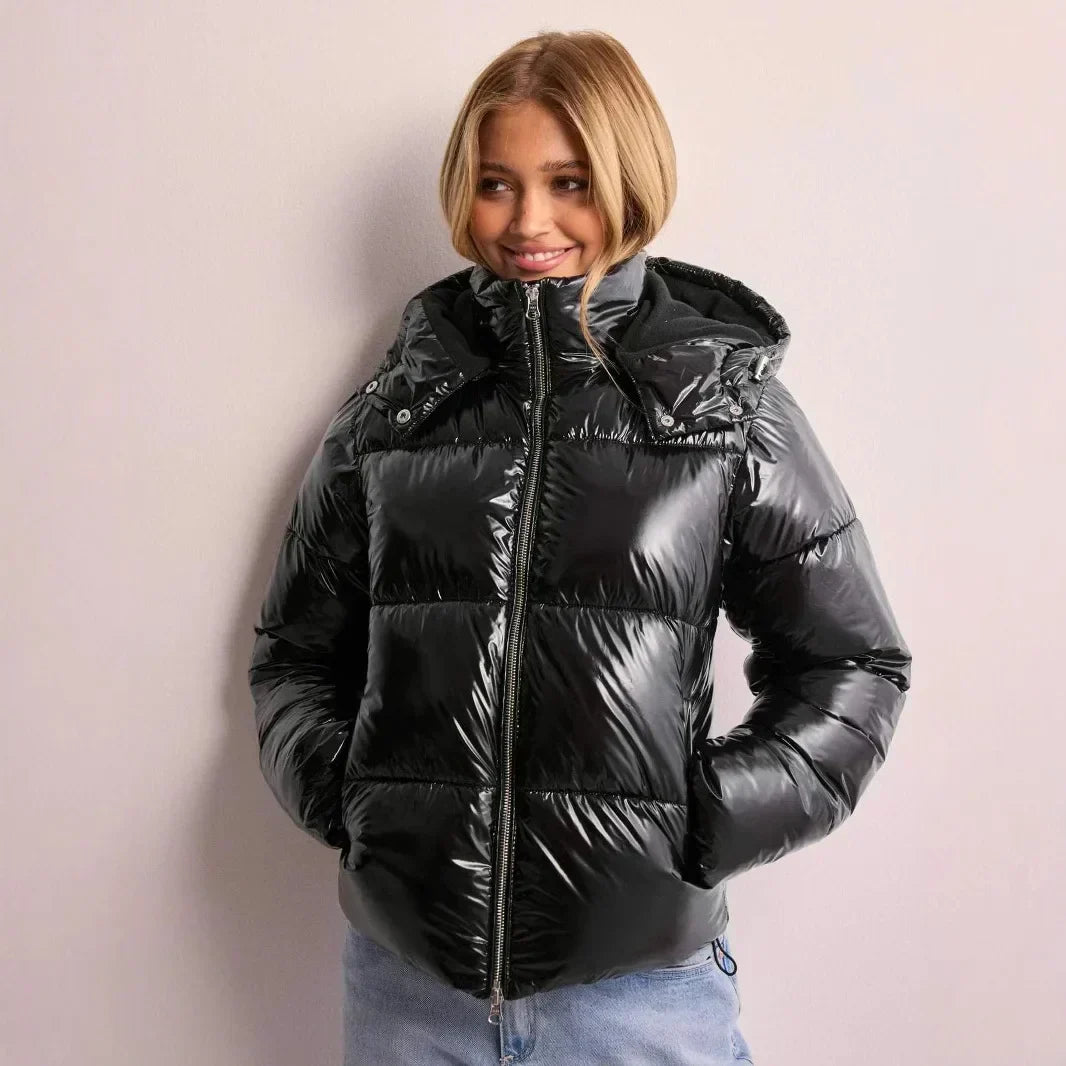 Thelvara | Damen Winterjacke Gesteppte Steppjacke - Burgundy - Image 2