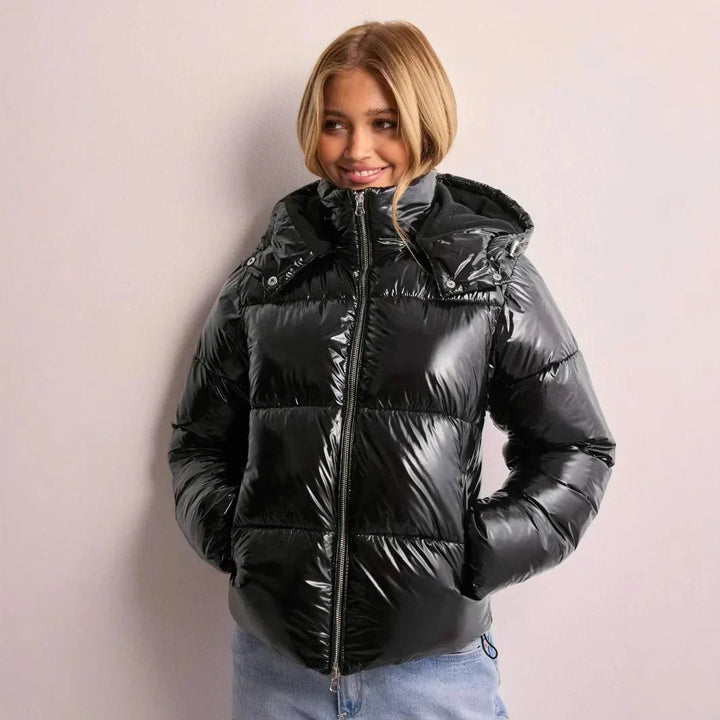 Thelvara | Damen Winterjacke Gesteppte Steppjacke - Burgundy - Image 2