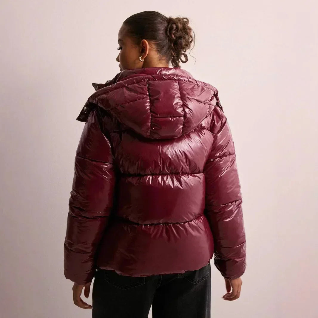 Thelvara | Damen Winterjacke Gesteppte Steppjacke - Burgundy - Image 5