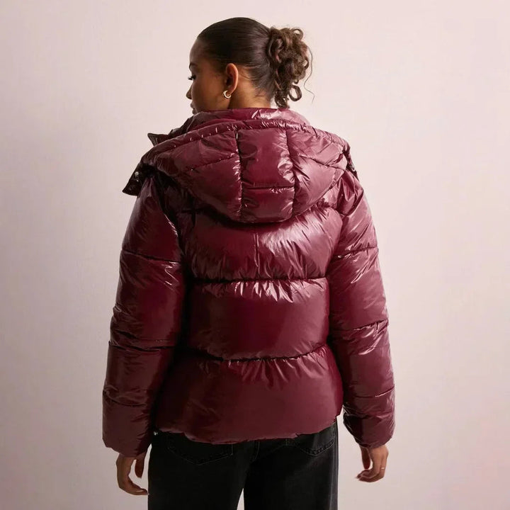 Thelvara | Damen Winterjacke Gesteppte Steppjacke - Burgundy - Image 5