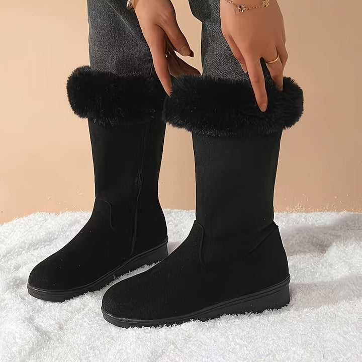 Thelvind | Damen Winterstiefel Gefüttert Wadenhoch - Black - Image 1