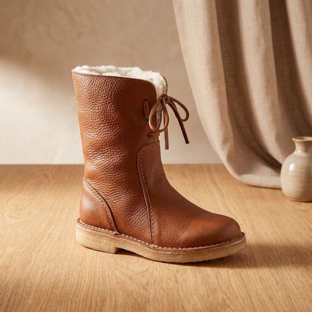 Thelvona | Damen Winterstiefel Fleecegefüttert Mid-Calf - Brown - Image 2