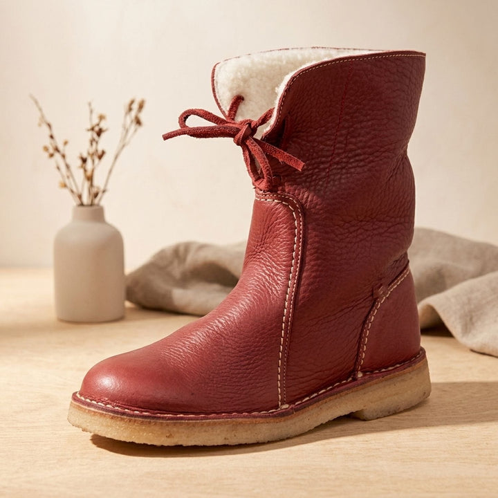 Thelvona | Damen Winterstiefel Fleecegefüttert Mid-Calf - Brown - Image 5