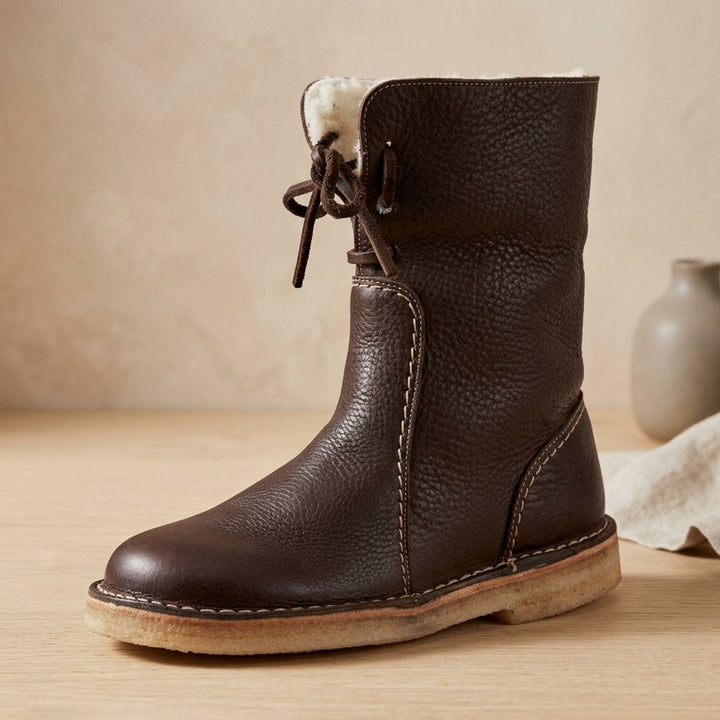 Thelvona | Damen Winterstiefel Fleecegefüttert Mid-Calf - Brown - Image 6