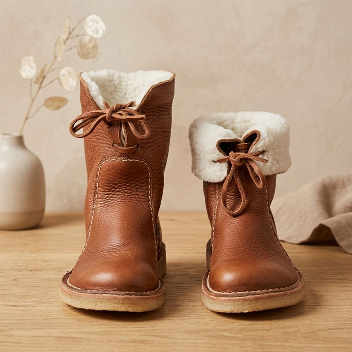 Thelvona | Damen Winterstiefel Fleecegefüttert Mid-Calf - Brown - Image 7