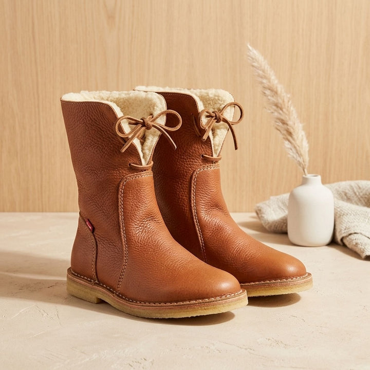 Thelvona | Damen Winterstiefel Fleecegefüttert Mid-Calf - Brown - Image 8