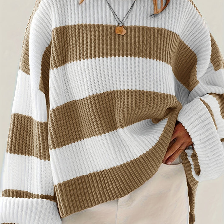Thordina | Damen Oversize Strickpullover Gestreift - Image 18