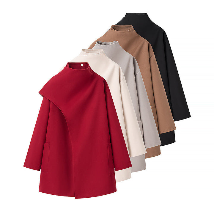 Thordis | Damen Wintermantel Cape-Kragen Oversize - Image 1