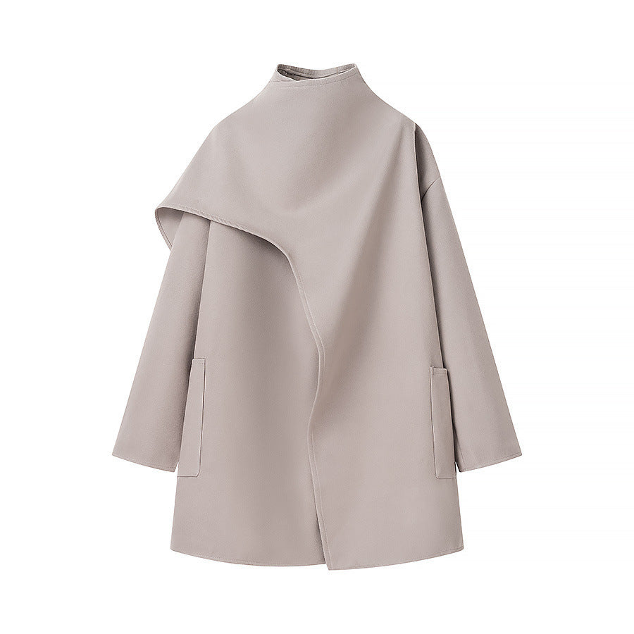 Thordis | Damen Wintermantel Cape-Kragen Oversize - Image 2