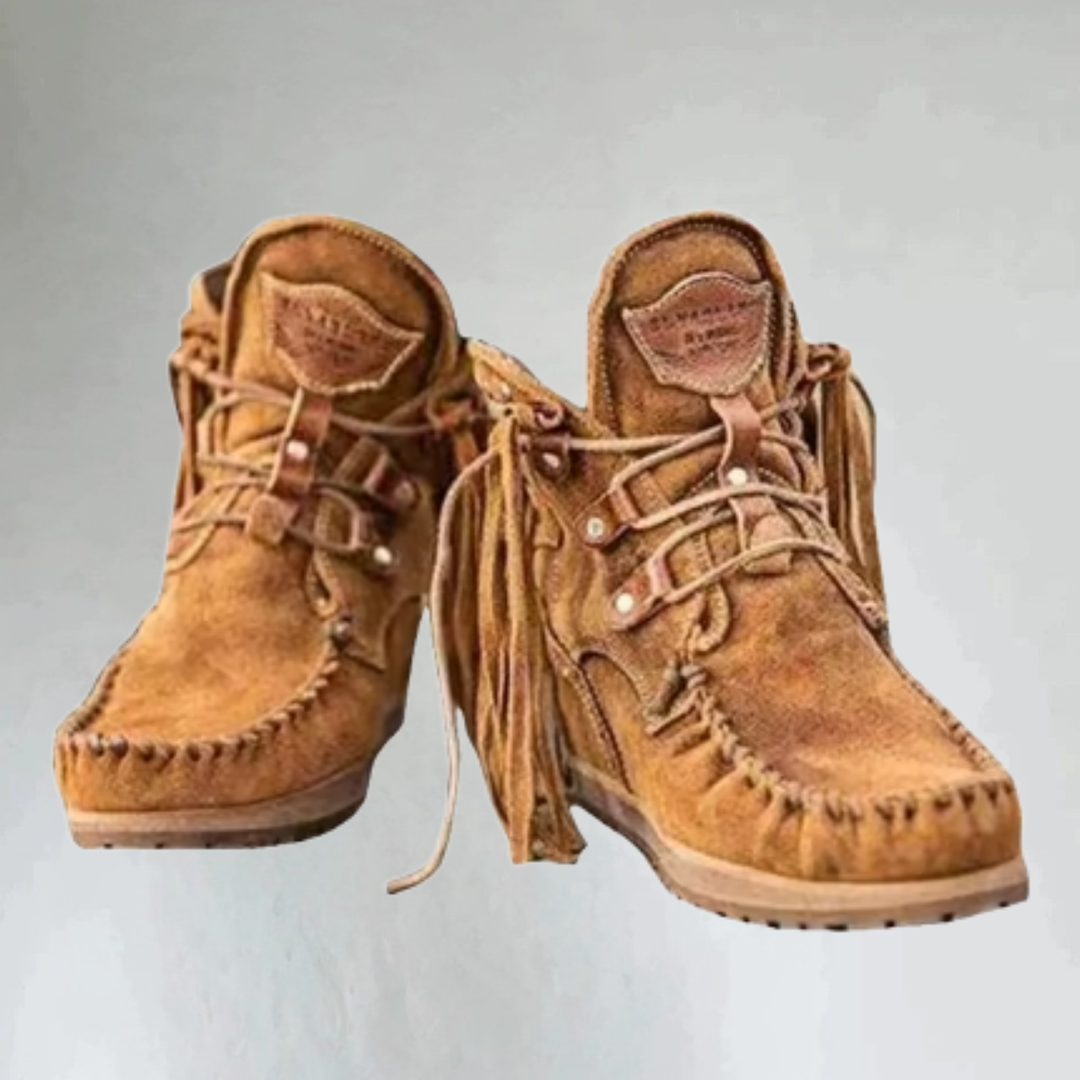 Thordvaine | Damen Wildleder Stiefelette mit Fransen - Image 1