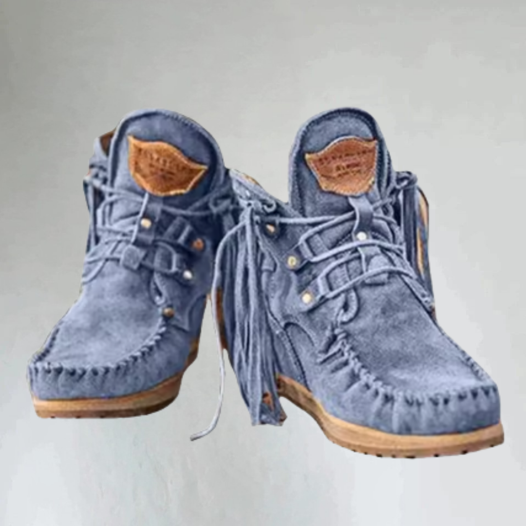 Thordvaine | Damen Wildleder Stiefelette mit Fransen - Image 3