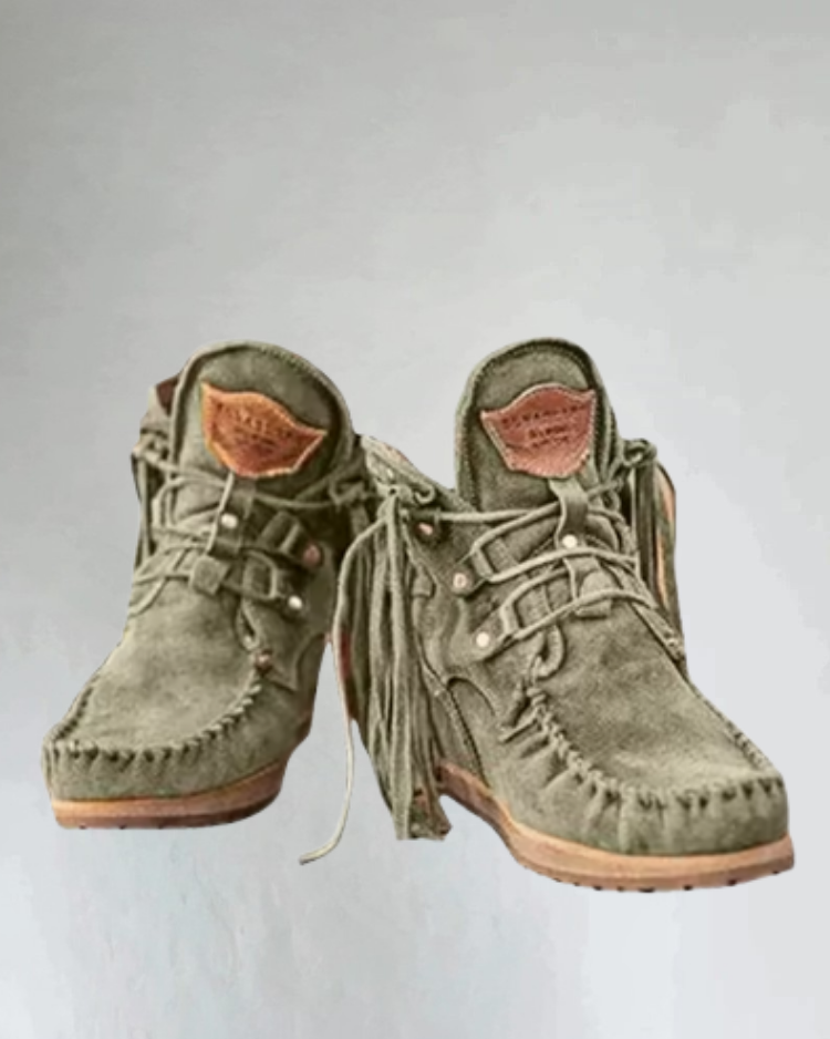Thordvaine | Damen Wildleder Stiefelette mit Fransen - Image 5