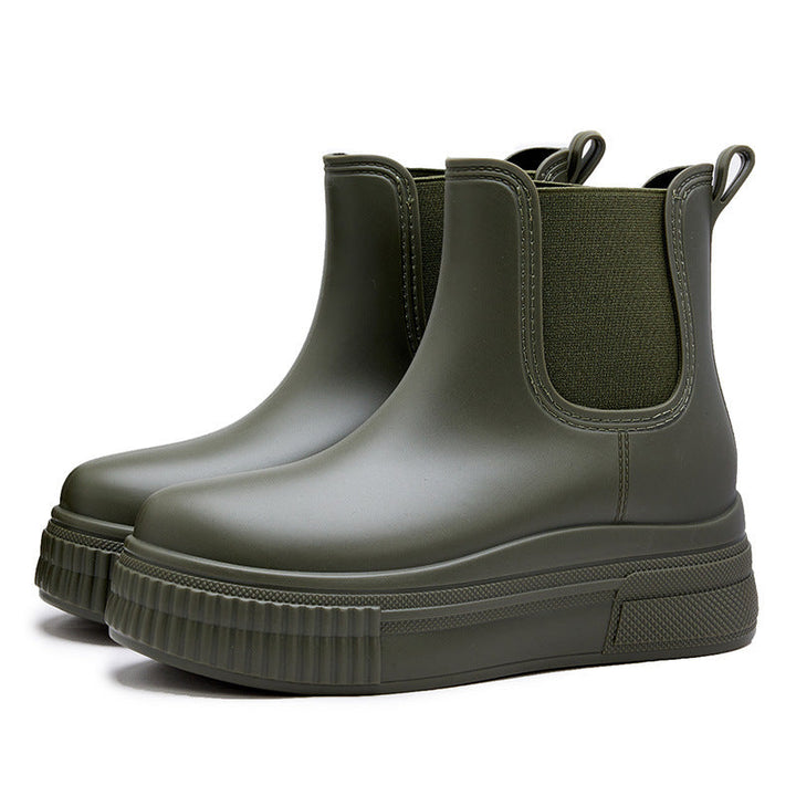 Thordvala | Damen Chelsea Plateau Winterstiefel - Olive Green - Image 4