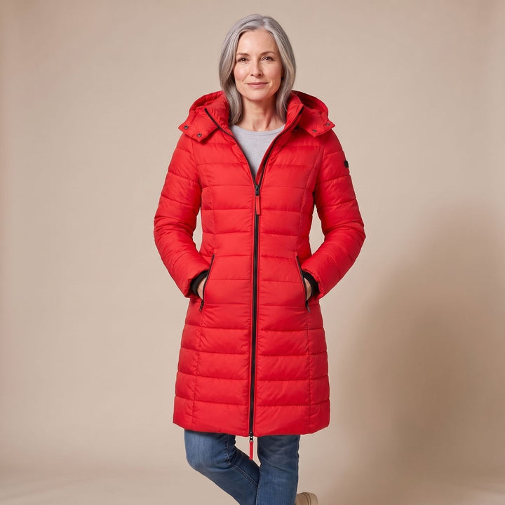 Thordvala | Damen Winterjacke Gesteppte Midi-Steppjacke - Navy - Image 10