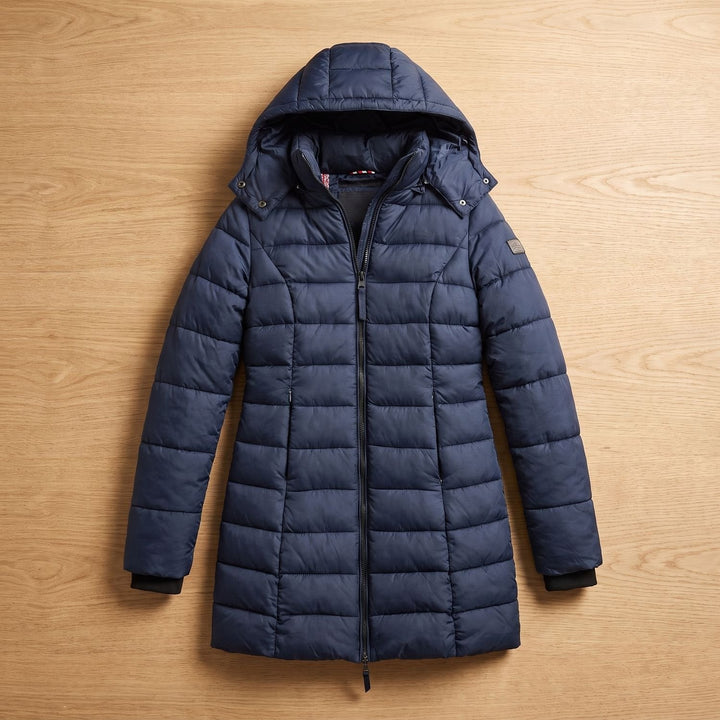 Thordvala | Damen Winterjacke Gesteppte Midi-Steppjacke - Navy - Image 2