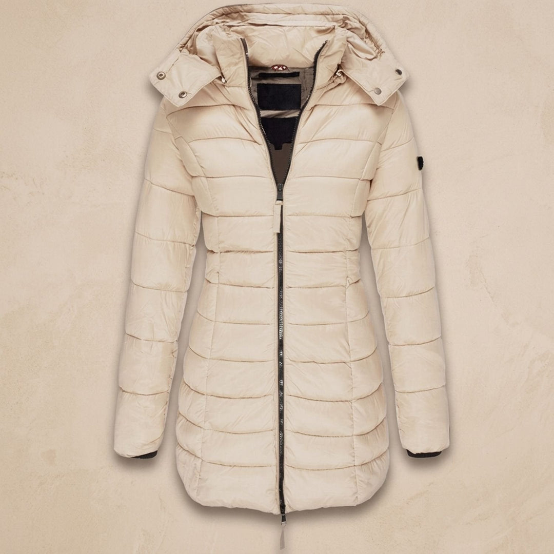 Thordvala | Damen Winterjacke Gesteppte Midi-Steppjacke - Navy - Image 5