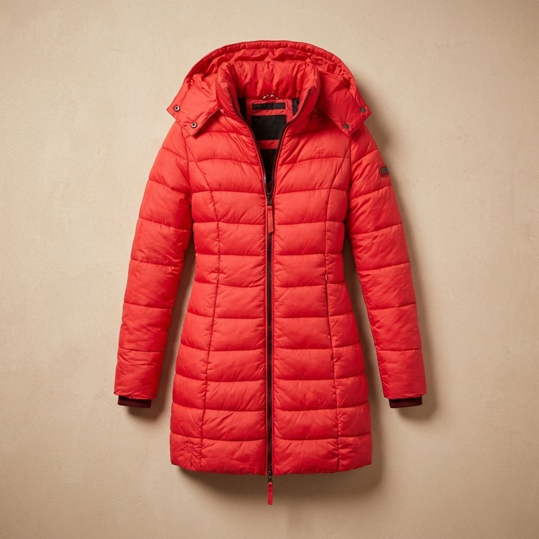 Thordvala | Damen Winterjacke Gesteppte Midi-Steppjacke - Navy - Image 6