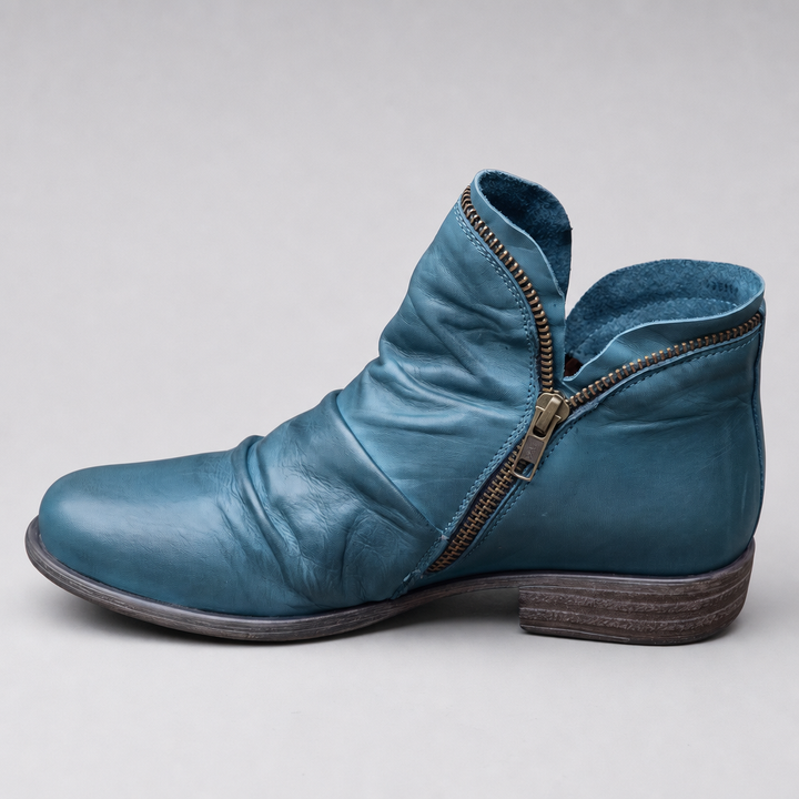 Thordvale | Damen Leder-Stiefeletten Knöchelboot - Mustard - Image 4