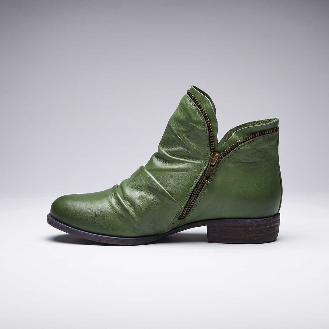 Thordvale | Damen Leder-Stiefeletten Knöchelboot - Mustard - Image 7