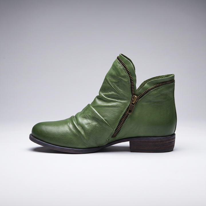 Thordvale | Damen Leder-Stiefeletten Knöchelboot - Mustard - Image 7