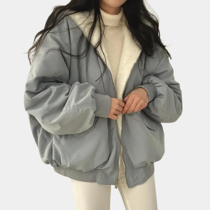 Thordvale | Damen Winterjacke Oversized Bomberjacke - Grey - Image 1