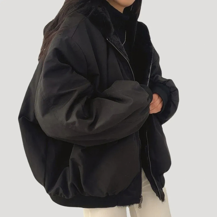 Thordvale | Damen Winterjacke Oversized Bomberjacke - Grey - Image 3