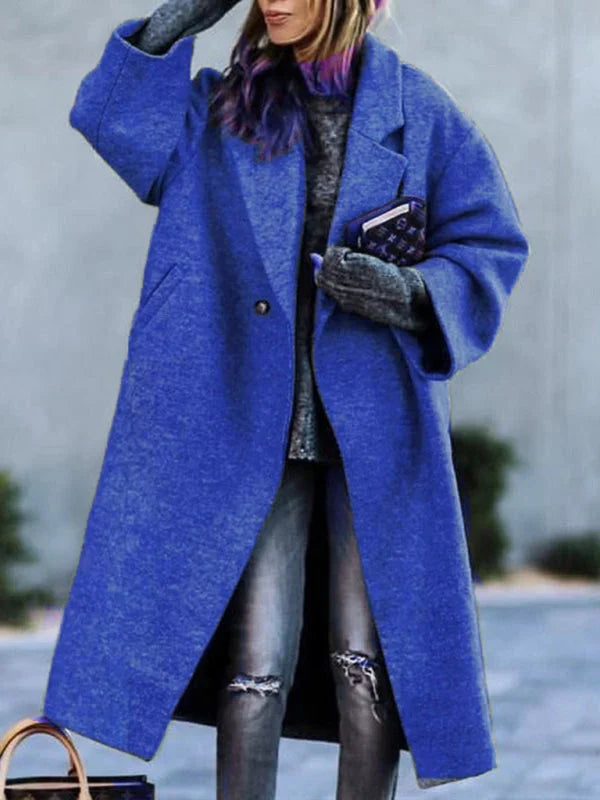 Thordvika | Damen Langer Wintermantel Oversized - Red - Image 3
