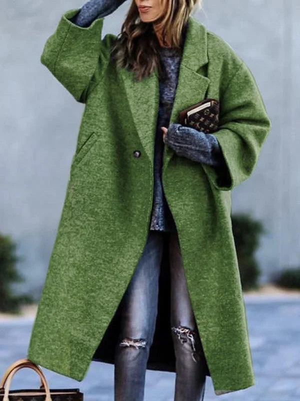 Thordvika | Damen Langer Wintermantel Oversized - Red - Image 4