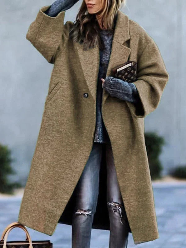 Thordvika | Damen Langer Wintermantel Oversized - Red - Image 5