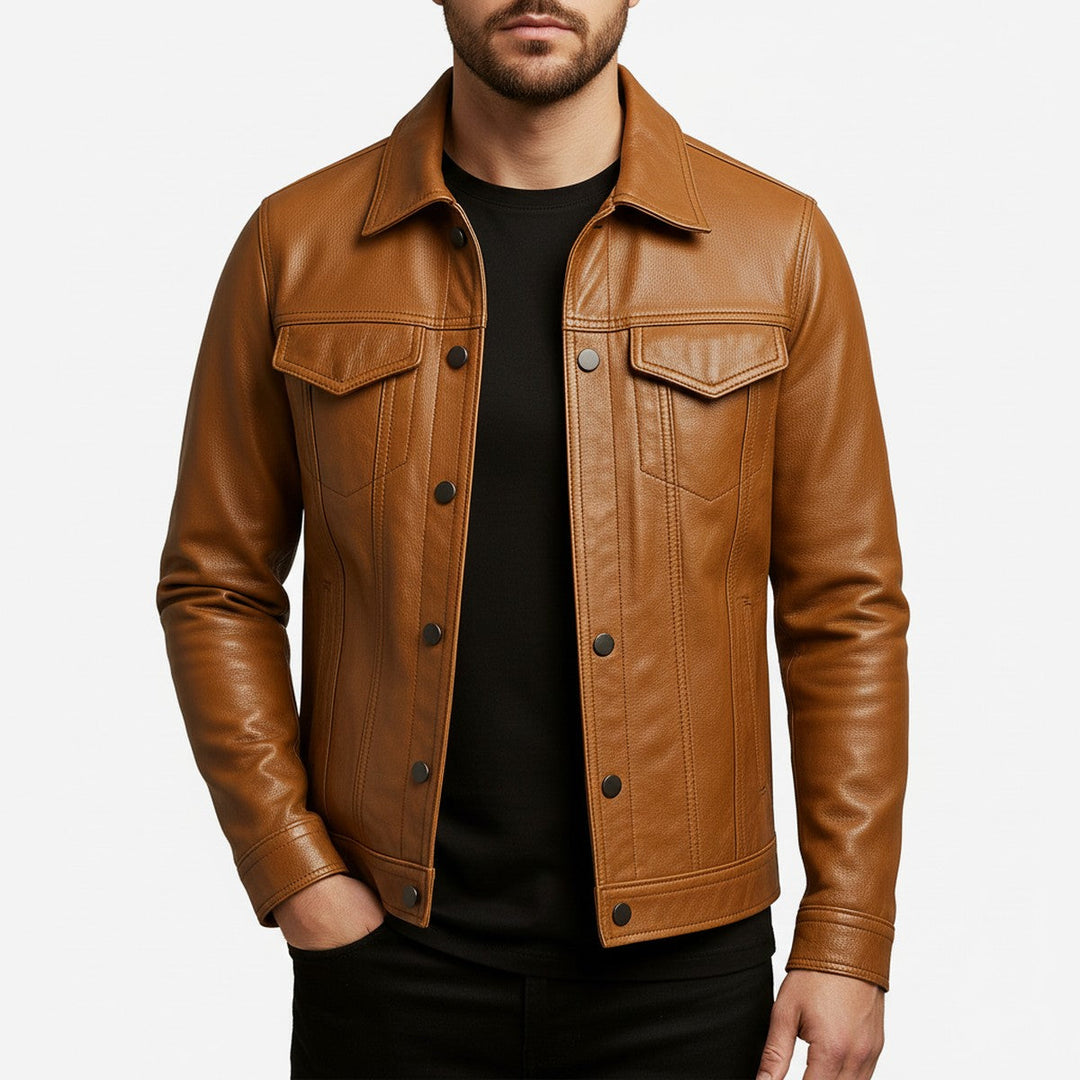 Thordwin | Herren Lederjacke Trucker-Stil - Image 2