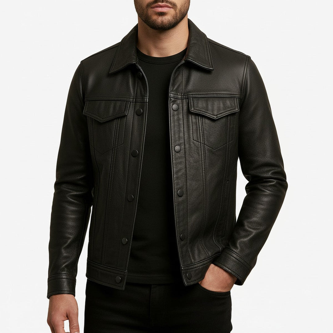 Thordwin | Herren Lederjacke Trucker-Stil - Image 3