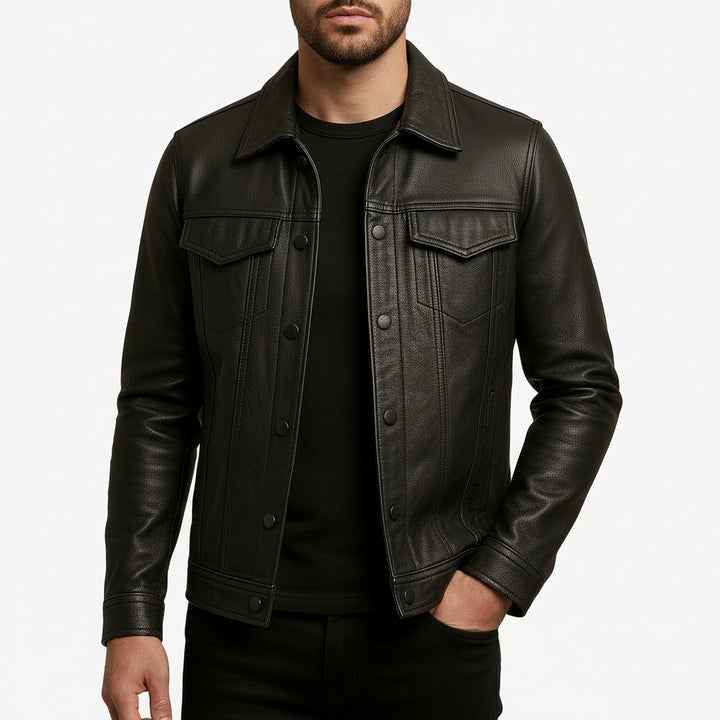 Thordwin | Herren Lederjacke Trucker-Stil - Image 3
