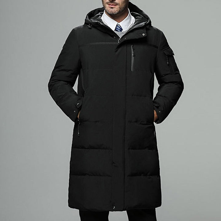 Thorvald | Herren Lange Winterjacke mit Kapuze - Black - Image 2