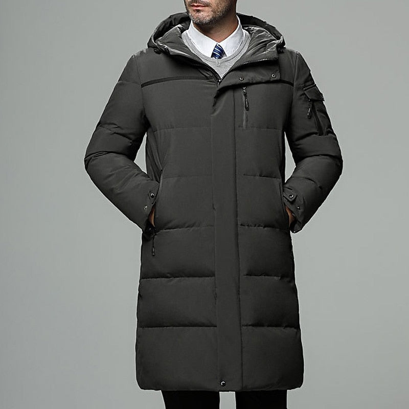 Thorvald | Herren Lange Winterjacke mit Kapuze - Black - Image 3