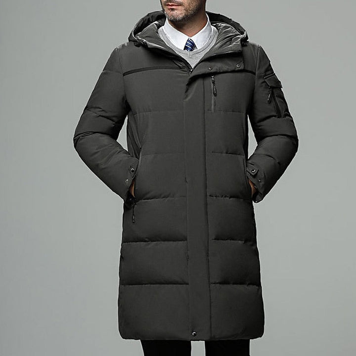 Thorvald | Herren Lange Winterjacke mit Kapuze - Black - Image 3