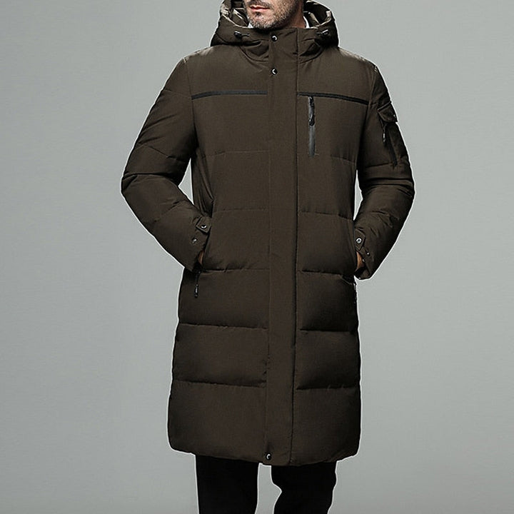 Thorvald | Herren Lange Winterjacke mit Kapuze - Black - Image 4