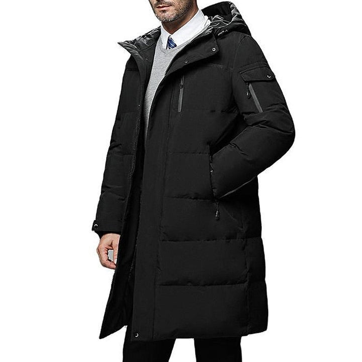 Thorvald | Herren Lange Winterjacke mit Kapuze - Black - Image 5