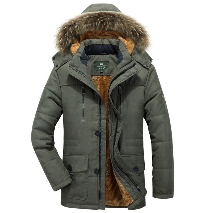 Thorveld | Herren Winterparka mit Fellkapuze - Olive Green - Image 1