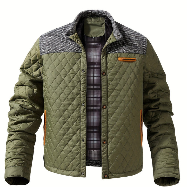 Torben | Herren Winterjacke Gesteppt Stehkragen - Olive Green - Image 1