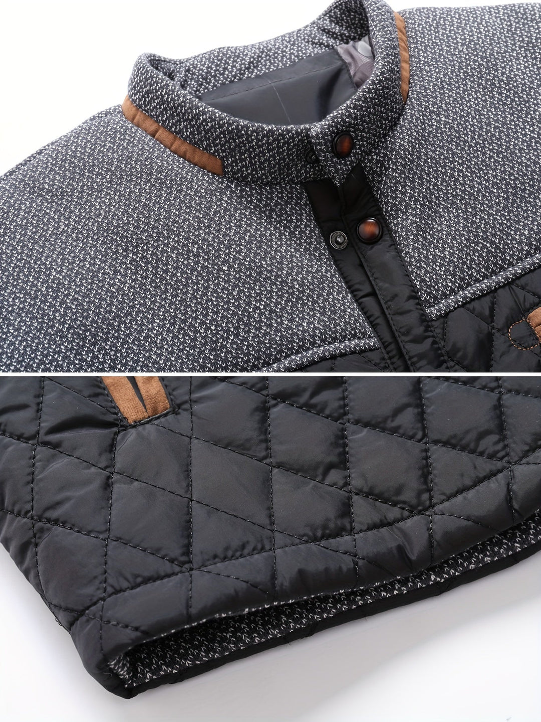 Torben | Herren Winterjacke Gesteppt Stehkragen - Olive Green - Image 11