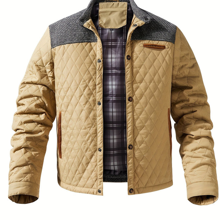 Torben | Herren Winterjacke Gesteppt Stehkragen - Olive Green - Image 12