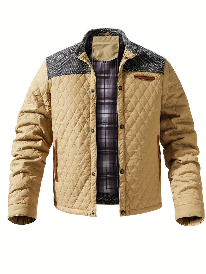 Torben | Herren Winterjacke Gesteppt Stehkragen - Olive Green - Image 13