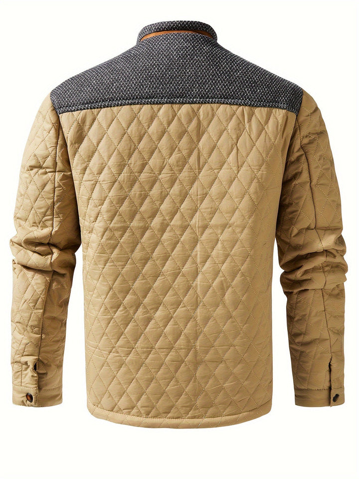 Torben | Herren Winterjacke Gesteppt Stehkragen - Olive Green - Image 14